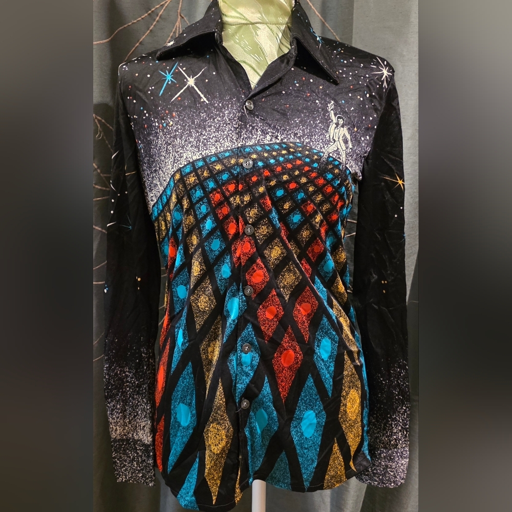 Colorful Graphic Button-Up Shirt